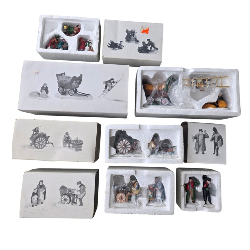 Dept 56 Heritage Village Series Porcelain Figurines Lot Knife Grinder Skaters Z3